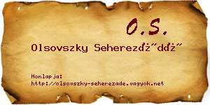 Olsovszky Seherezádé névjegykártya